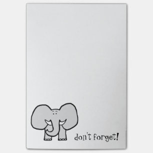 Post-it® Los oídos grandes el elefante no olvidan notas de