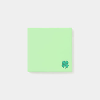 Post-it® Lucky 4 Placas de notas de Clover green 3x3 de hoj