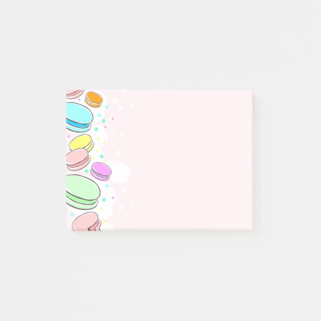 Post-it® Macarrones rosados 4 x 3" notas de post-it (Anverso)