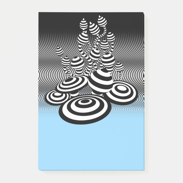 Post-it® Magic Mushrooms azul fade Bloque de notas Post-it (Anverso)