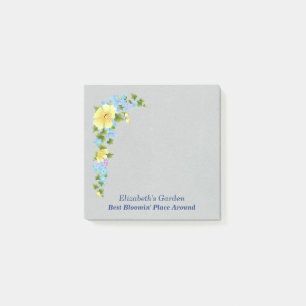 Post-it® Mariposas amarillas y notas del iris azul posterio