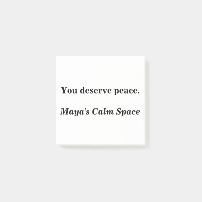Post-it® Mereces paz - Notas pegajosas Personalizados posit (Anverso)