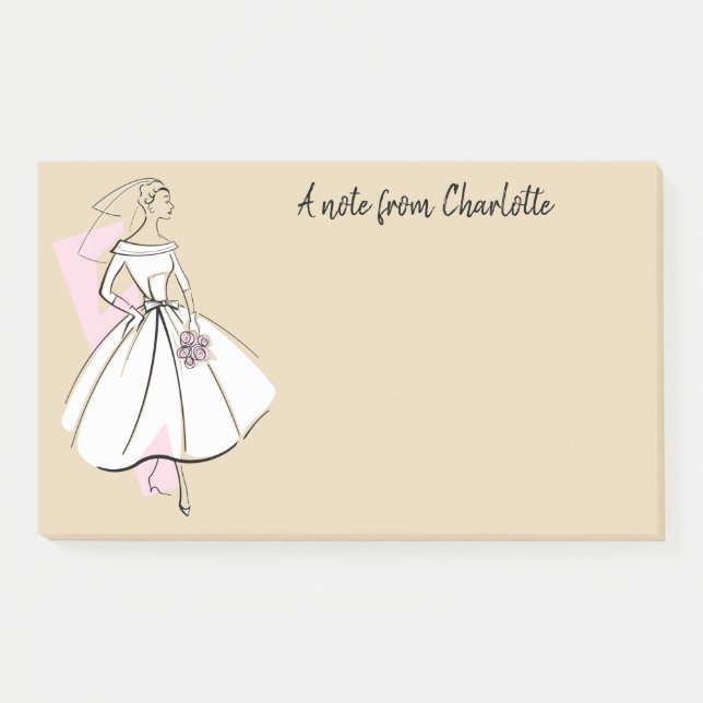 Post-it® Moda Novia Neutral Textos notas post-it (Anverso)