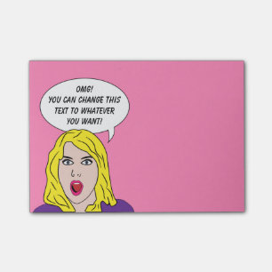 Post-it® MUJER RETRA con SUS notas de post-it de encargo