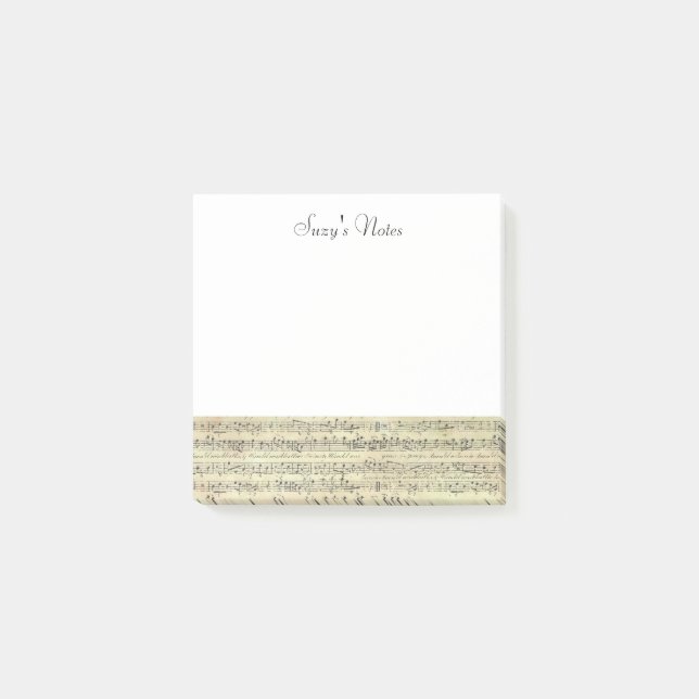 Post-it® Músico de notas musicales de hojas de cosecha (Anverso)