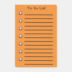 Post-it® Naranja de notas pegajosas de listas de tareas pen
