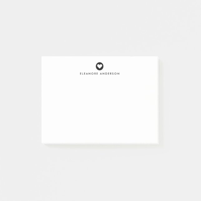 Post-it® Negra | Notas Post-it personalizadas de Heart Acce (Anverso)