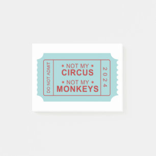 Post-it® No es mi circo, no son mis monos 4"x3" notas poste