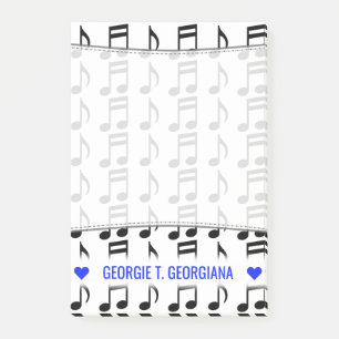 Post-it® Nombre personalizado; cuadrícula de notas musicale