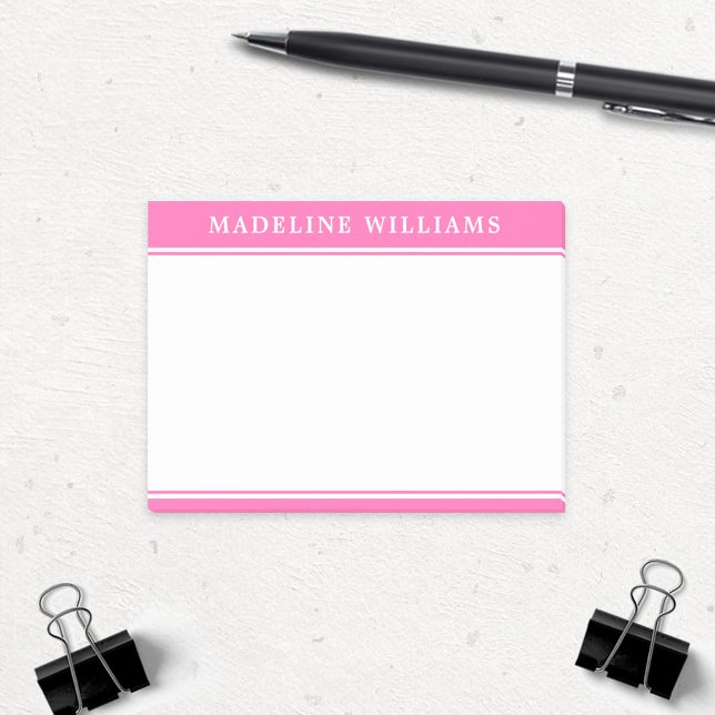 Post-it® Nombre Personalizado Post Rosado Caliente Notas (Subido por el creador)