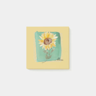 Post-it® Nombre personalizado Publicación de girasol Notas