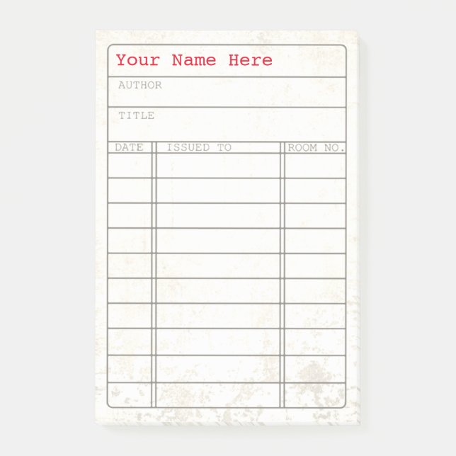 Post-it® Notas adaptables de la tarjeta de libro de la (Anverso)