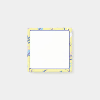Post-it® Notas adhesivas amarillas con patrón floral para t