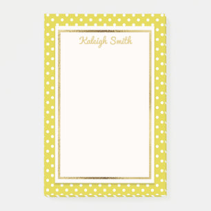 Post-it® Notas adhesivas amarillas y blancas con lunares y 