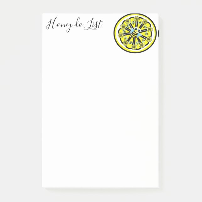 Post-it® Notas adhesivas Amarillo limón abeja (Anverso)
