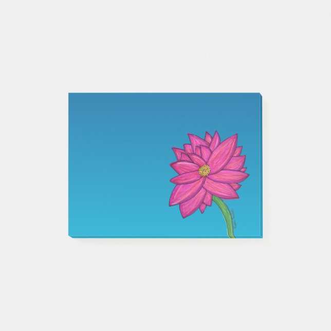 Post-it® Notas Adhesivas Anchas de Flor Rosa Fucsia (Anverso)