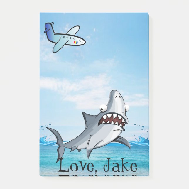 Post-it® Notas Adhesivas Avión Tiburón Azul (Anverso)