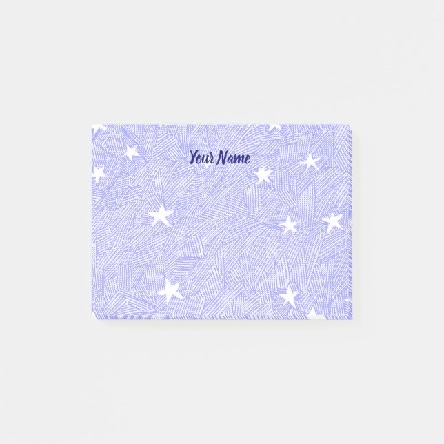 Post-it® Notas Adhesivas Azules y Blancas con Estrellas Vin (Anverso)