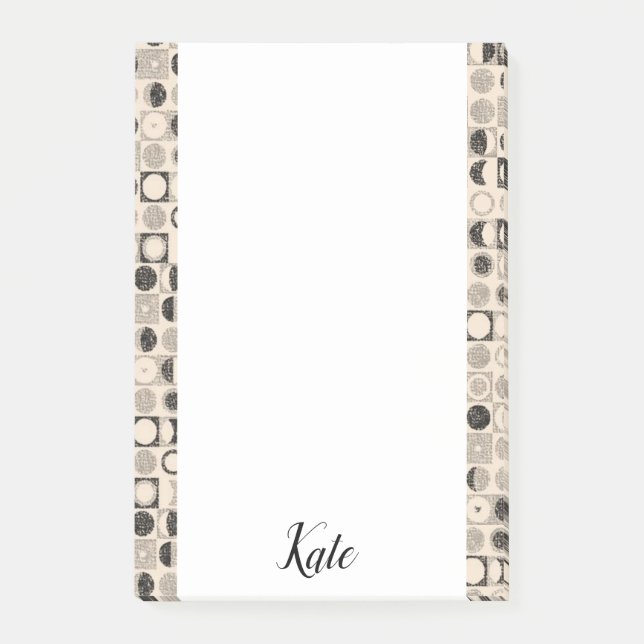 Post-it® Notas Adhesivas Beige Marrón Círculos (Anverso)