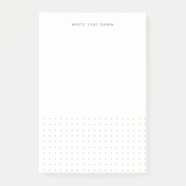Post-it® Notas adhesivas blancas modernas con puntos grises (Anverso)