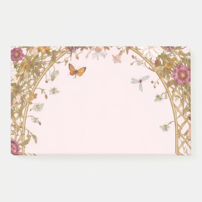 Post-it® Notas adhesivas botánicas románticas florales vint (Anverso)