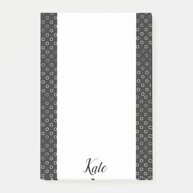 Post-it® Notas Adhesivas Círculos Negros y Blancos (Anverso)