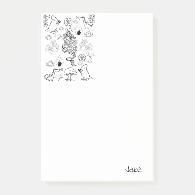 Post-it® Notas Adhesivas Coloreando Dragones (Anverso)