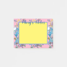 Notas adhesivas con arte de periquita en acuarela 