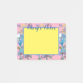 Post-it® Notas adhesivas con arte en acuarela de periquito 
