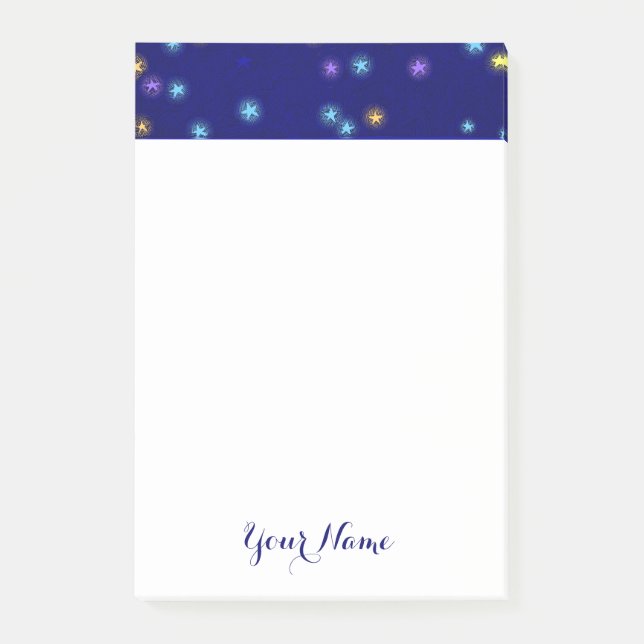 Post-it® Notas adhesivas con grabado de luna y estrellas vi (Anverso)