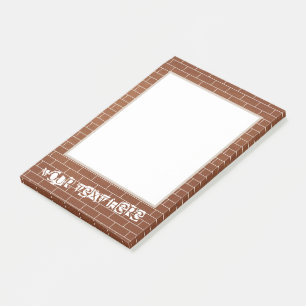 Post-it® Notas Adhesivas con Pared de Ladrillo y Texto Pers