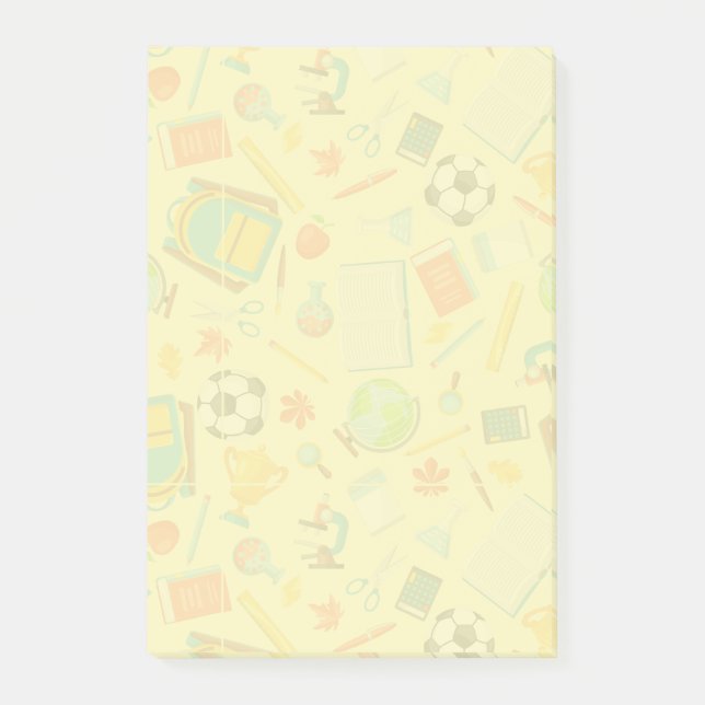 Post-it® Notas Adhesivas con Patrón Escolar (Anverso)