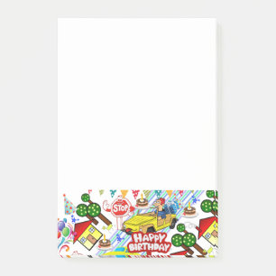 Post-it® Notas Adhesivas Cumpleaños Feliz Coches