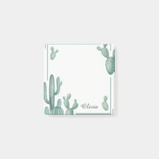 Post-it® Notas Adhesivas de Acuarela de Cactus Personalizad