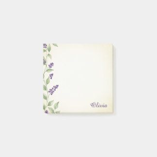 Post-it® Notas Adhesivas de Acuarela Floral de Lavanda Pers