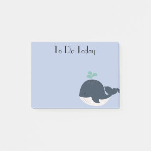 Post-it® Notas adhesivas de ballena azul y blanca