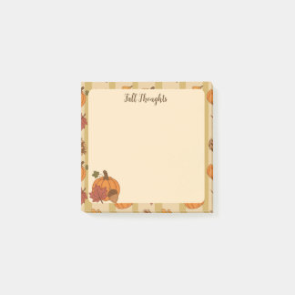 Post-it® Notas Adhesivas de Calabaza Adorable y Hojas de Ot