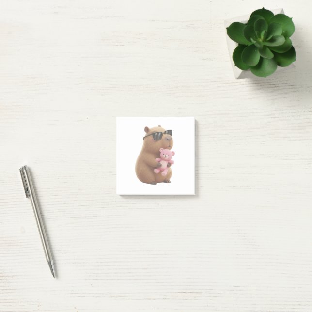 Post-it® Notas Adhesivas de Carpincho Adorable Abrazando a  (Oficina)