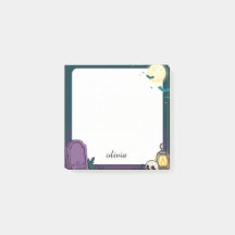 Notas Adhesivas de Cementerio Espeluznante y Luna