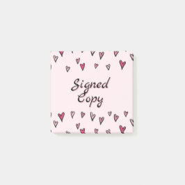 Post-it® Notas Adhesivas de Copia Firmada con Corazones par