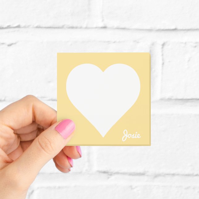 Post-it® Notas adhesivas de Corazón Amarillo con Nombre (Subido por el creador)