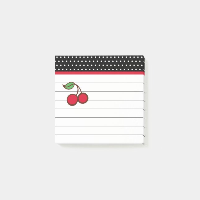 Post-it® Notas adhesivas de cuaderno Retro Cherry (Anverso)