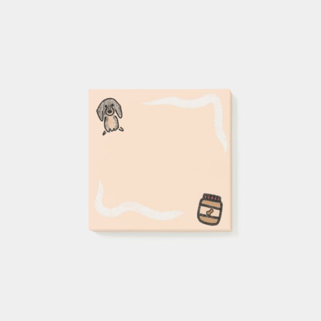 Post-it® notas adhesivas de dachshund con mantequilla de ma (Anverso)