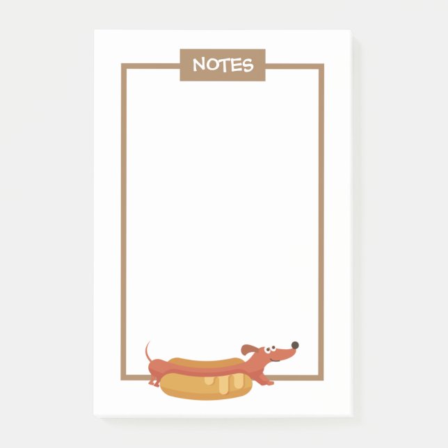 Post-it® Notas adhesivas de Dachshund Hot Dog (Anverso)