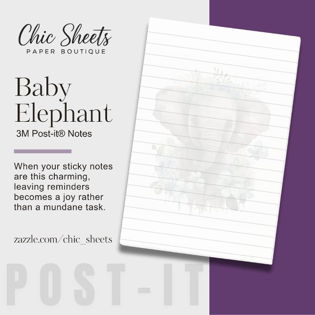 Post-it® Notas adhesivas de elefante bebé adorable 3M Post- (Subido por el creador)