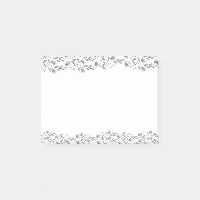 Post-it® Notas Adhesivas de Enredaderas Grises (Anverso)
