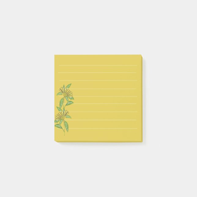 Post-it® Notas adhesivas de flor amarilla (Anverso)