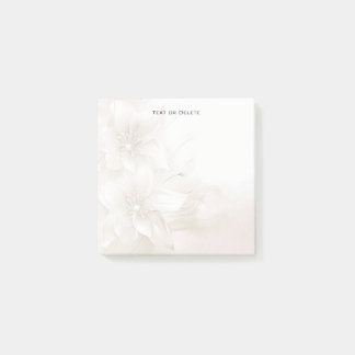 Post-it® Notas adhesivas de flores blancas marfil