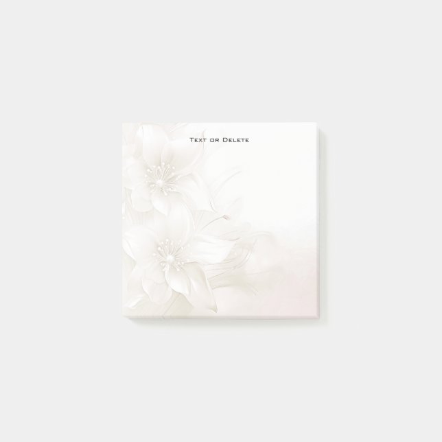 Post-it® Notas adhesivas de flores blancas marfil (Anverso)