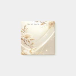 Post-it® Notas Adhesivas de Flores Blancas y Doradas